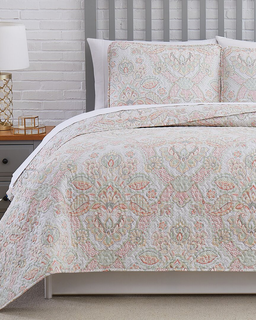 South Shore Linens Enchantment Quilt Set In Coral