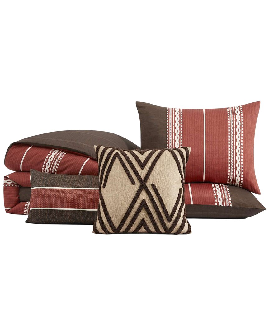 Bebejan 220 Thread Count Terra Spice Reversible Comforter Set In Brown