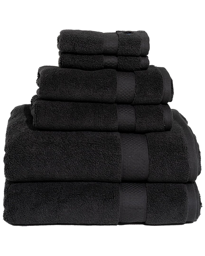 Royal Velvet Signature Solid 6pc Towel Set In Black