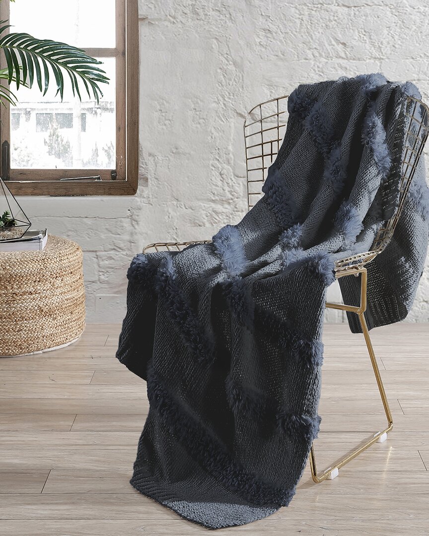 Shop Modern Threads Farrah Acrylic Fur Throw In Charcoal