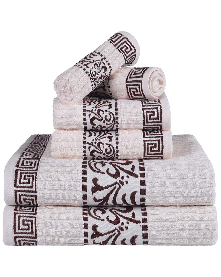 Shop Superior Athens Cotton 6pc Assorted Towel Set With Greek Scroll & Floral  Pattern