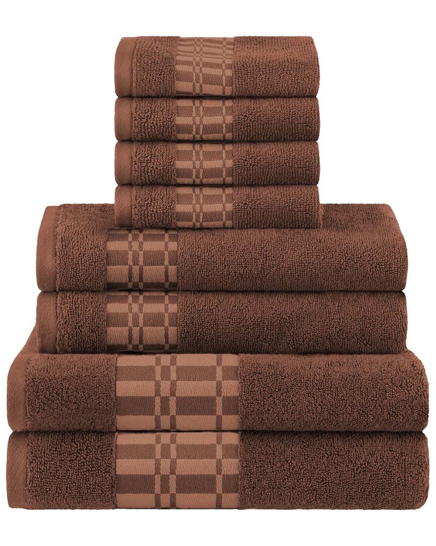 Shop Superior Larissa Cotton 8pc Assorted Towel Set With Geometric Embroidered  Border