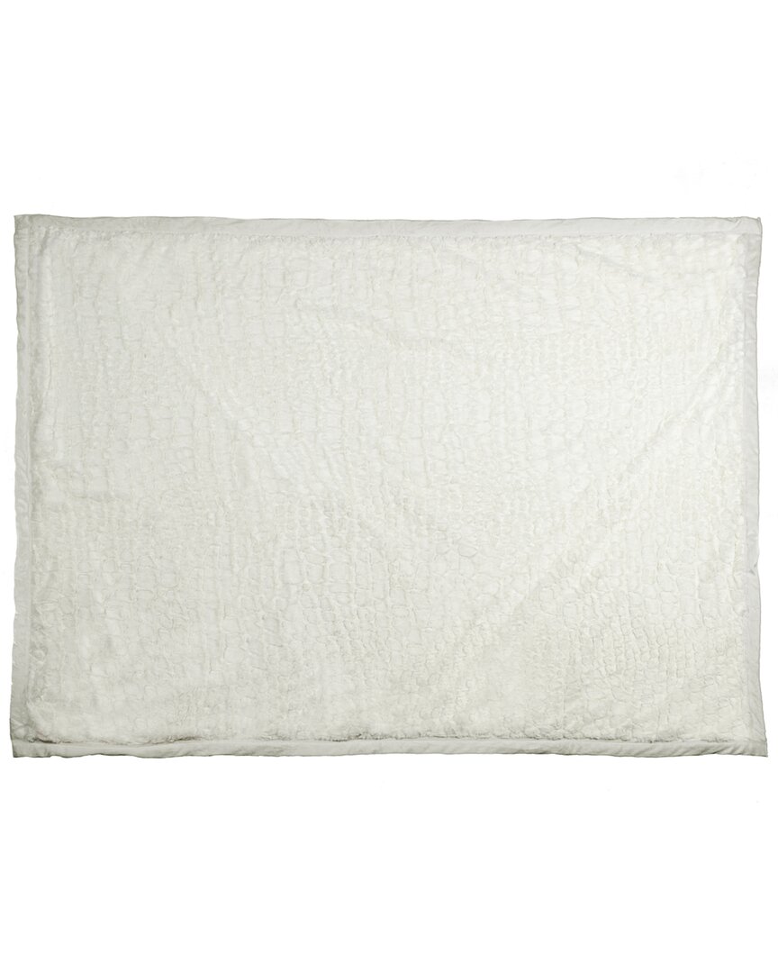 Luxe Faux Fur Natural Group Faux Hide Throw In White