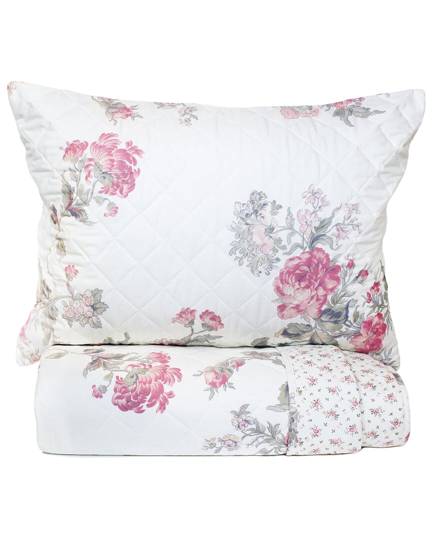 Shop Melange Home Cotton Percale Jardin De Rose Quilt Set