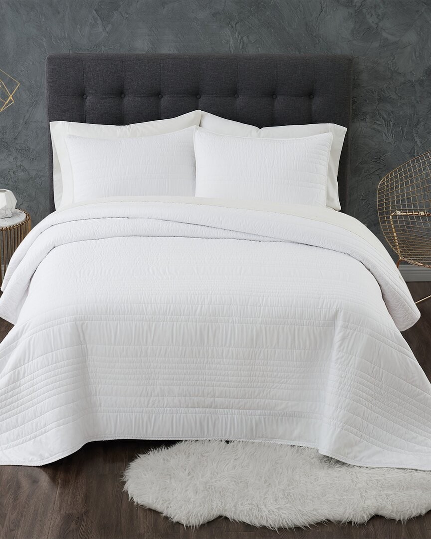 Truly Calm Antimicrobial White 3pc Quilt Set