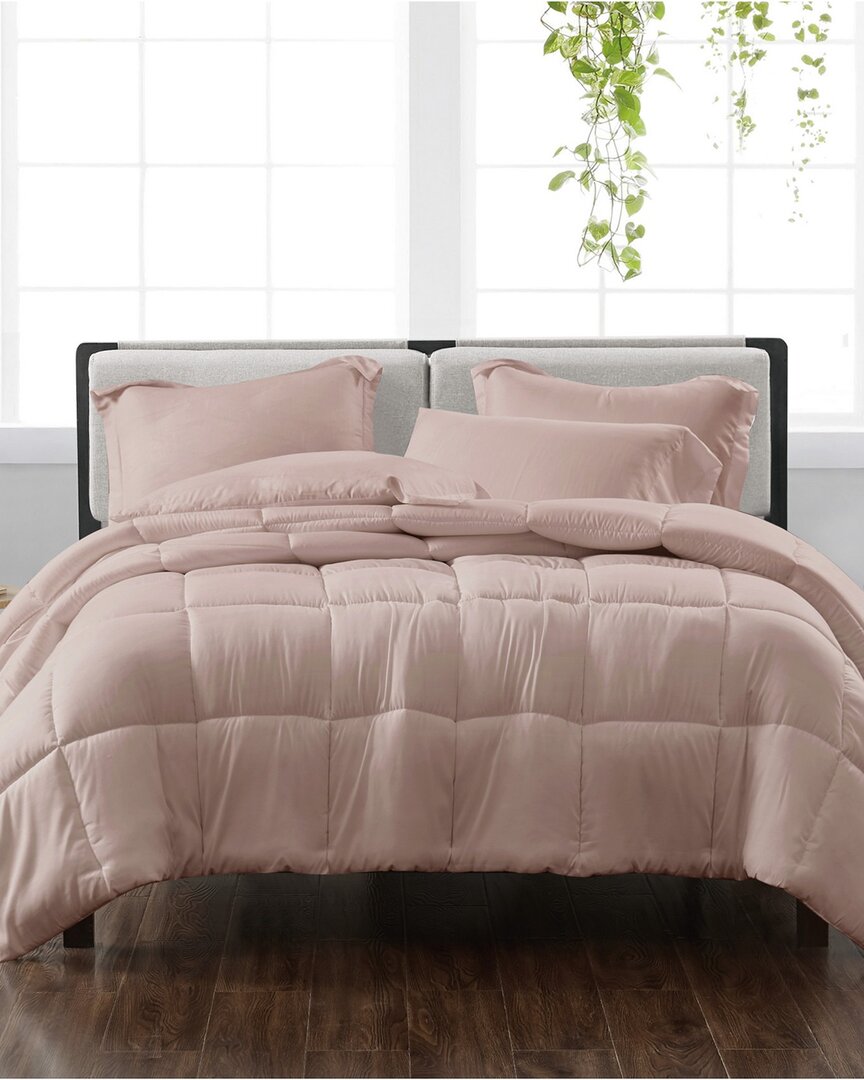 Cannon Solid Blush 3pc Comforter Set In Pink