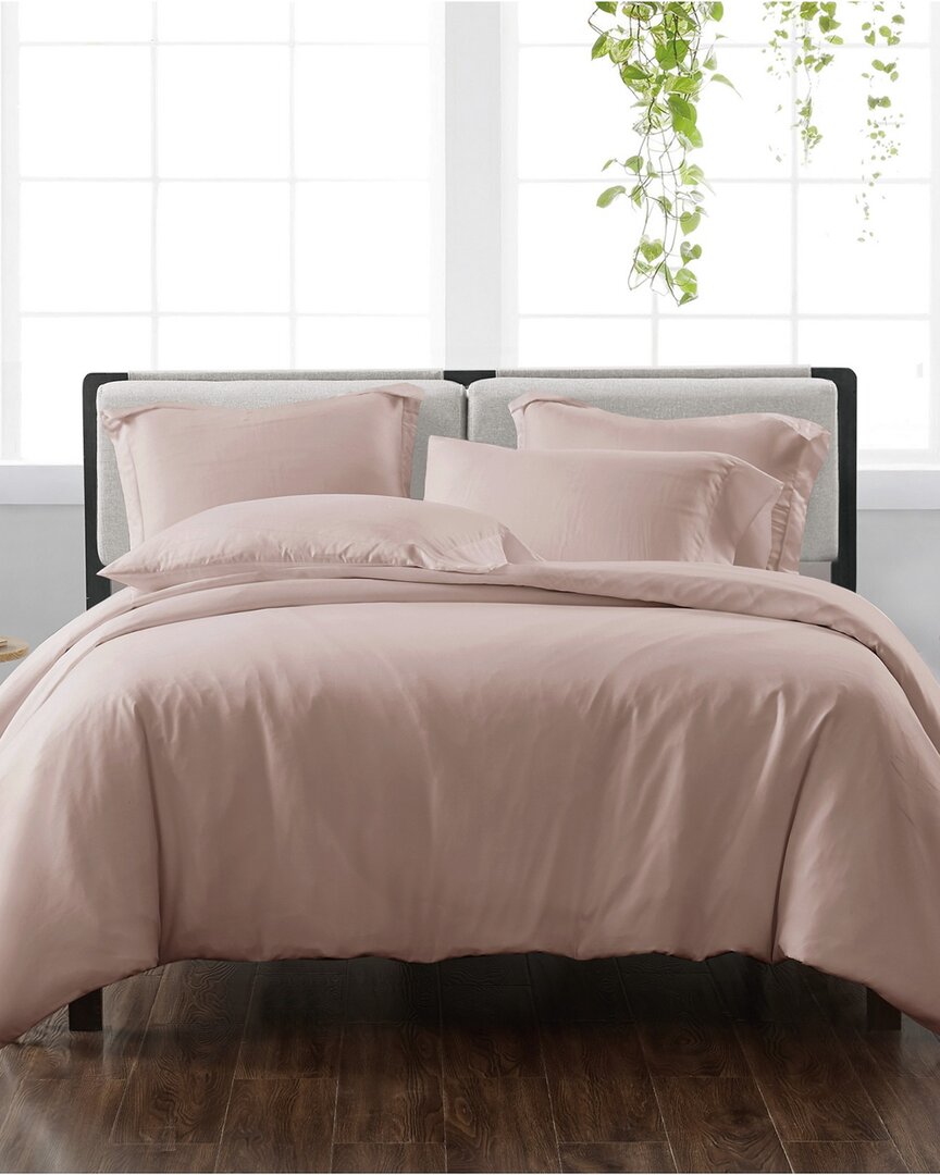 Cannon Solid Blush 3pc Duvet Cover Set In Pink
