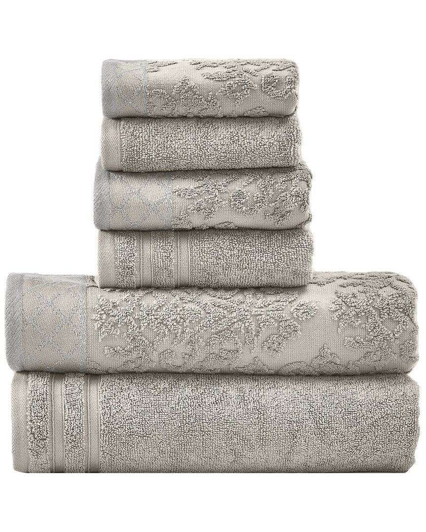 Modern Threads Colonial Home Damask 6pc Towel Set In Gray