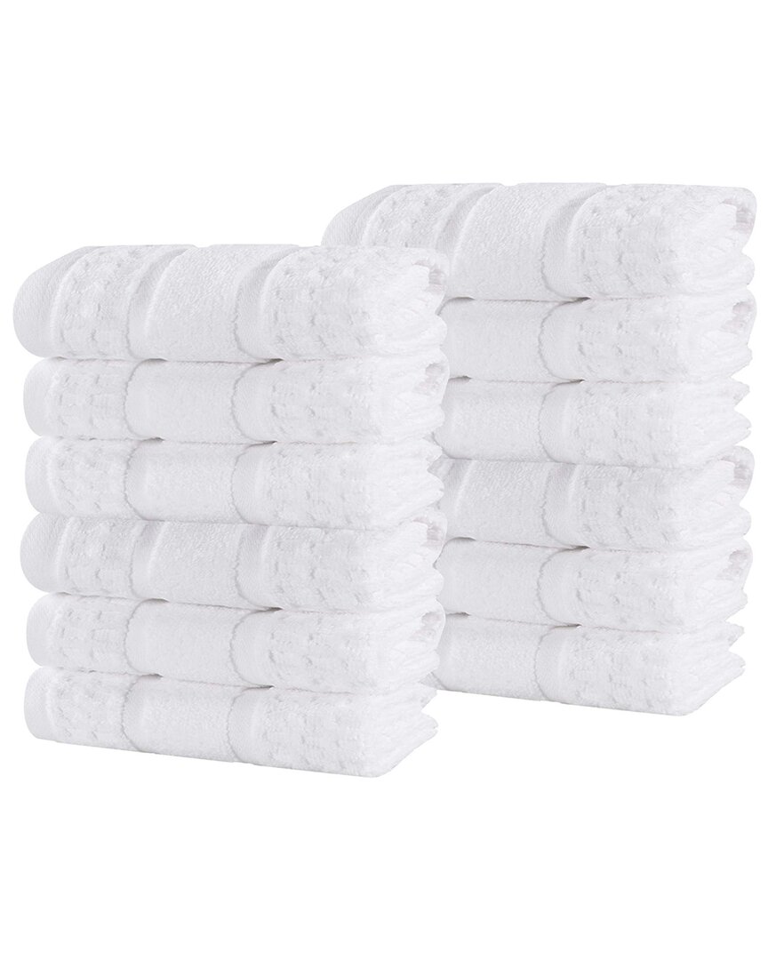 Superior Set Of 12 Zero Twist Cotton Waffle Honeycomb Plush Soft Absorbent Washcloths