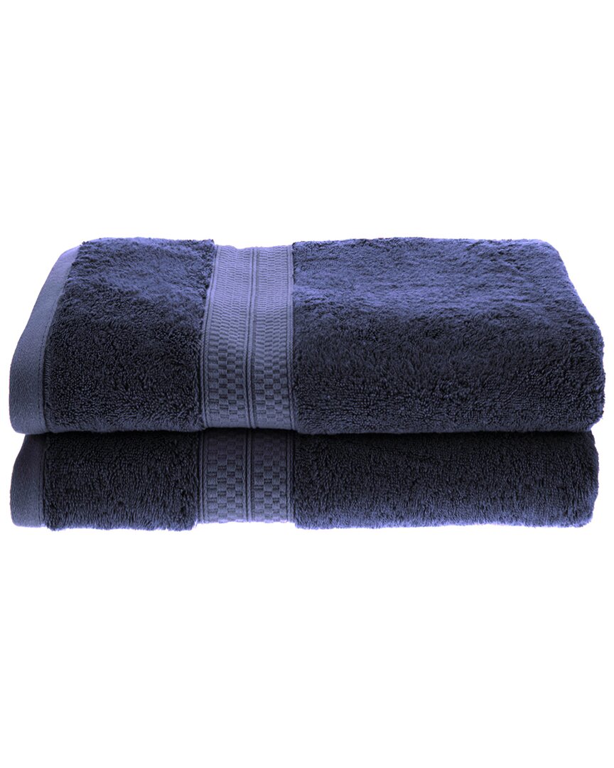 Superior Rayon From Bamboo Blend Solid 2pc Bath Towel Set In Blue
