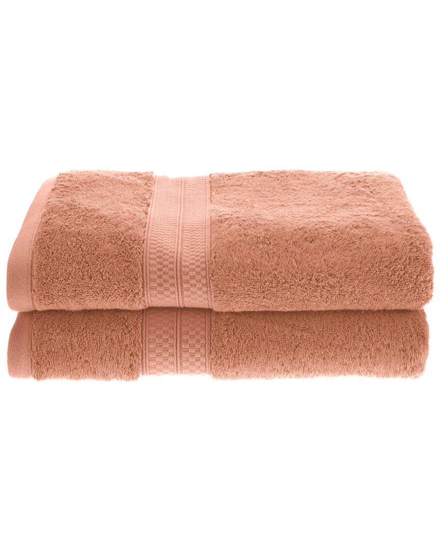 Superior Rayon From Bamboo Blend Solid 2pc Bath Towel Set In Pink