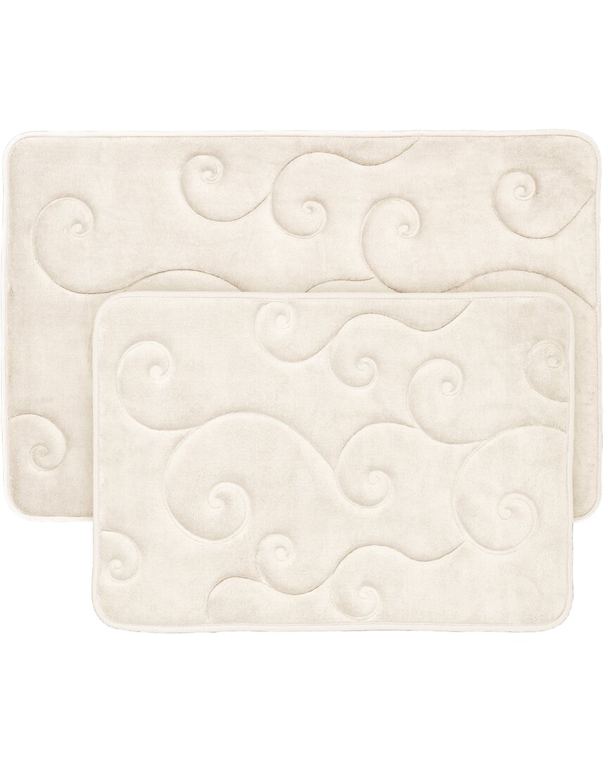 Lavish Home 2p Memory Foam Bath Mat Set In Ivory