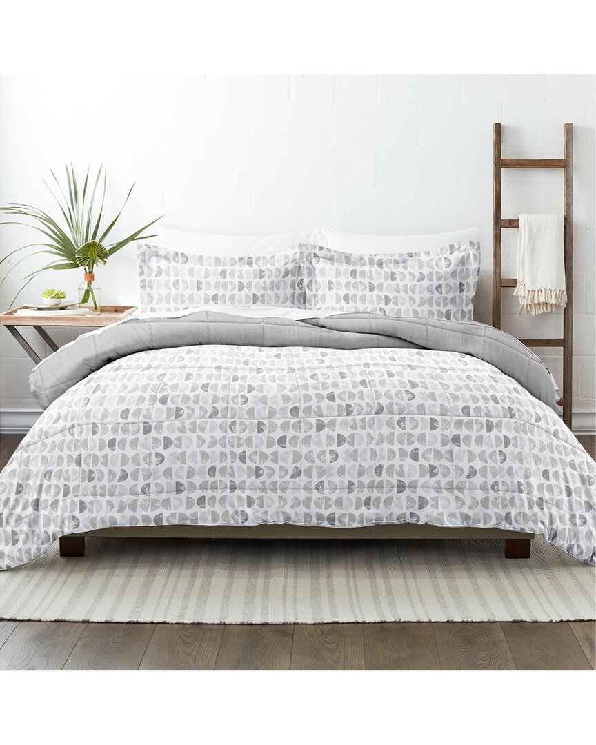 Home Collection Down Alt Moonlight Stars Reversible Comforter Set In Grey