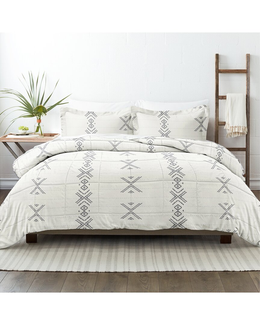 Home Collection Down Alt Urban Stitch Patterned Comforter Set In Grey