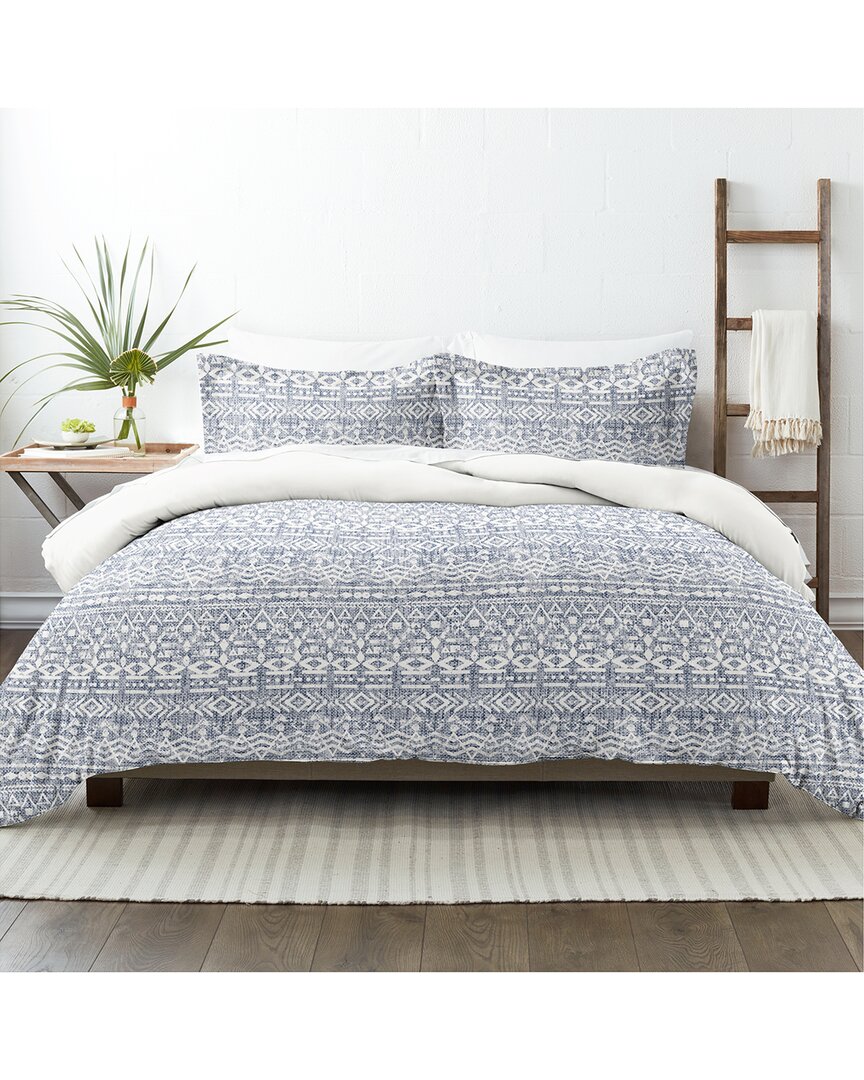 Shop Home Collection Ultra Soft Modern Rustic 3pc Reversible Duvet Set In Navy