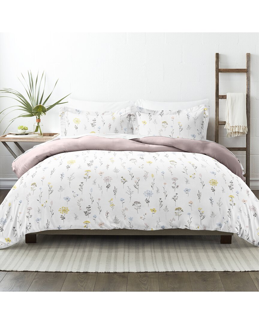Home Collection Ultra Soft Wild Flower 3pc Reversible Duvet Set In Pink