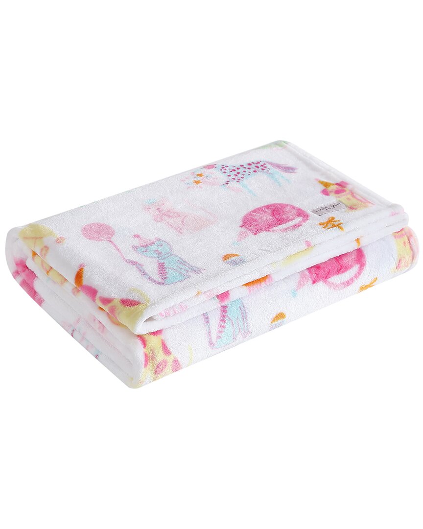 Laura Ashley Kids Plush Ultra Soft Plush Fleece-reversible Throw Blanket
