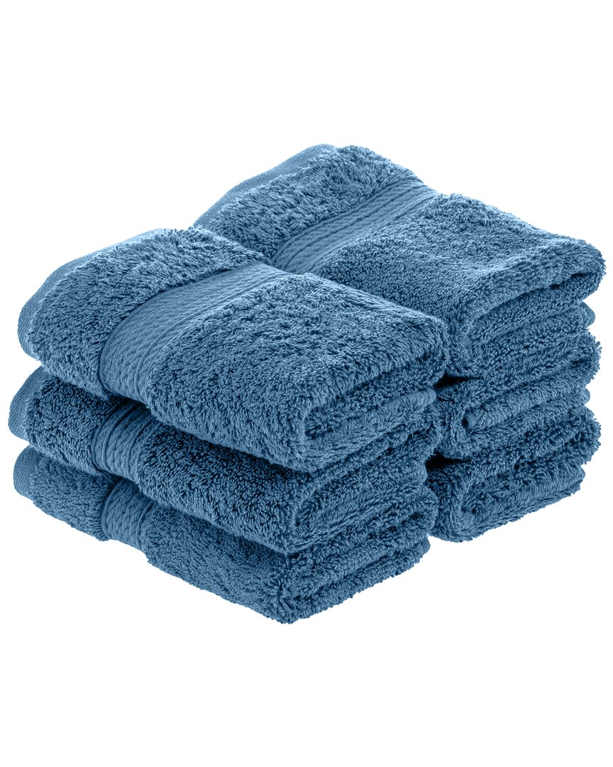 Superior Highly Absorbent 6pc Ultra Plush Face Towel Set In Blue