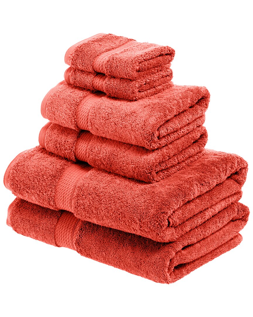Superior Highly Absorbent 6pc Ultra Plush Towel Set In Coral