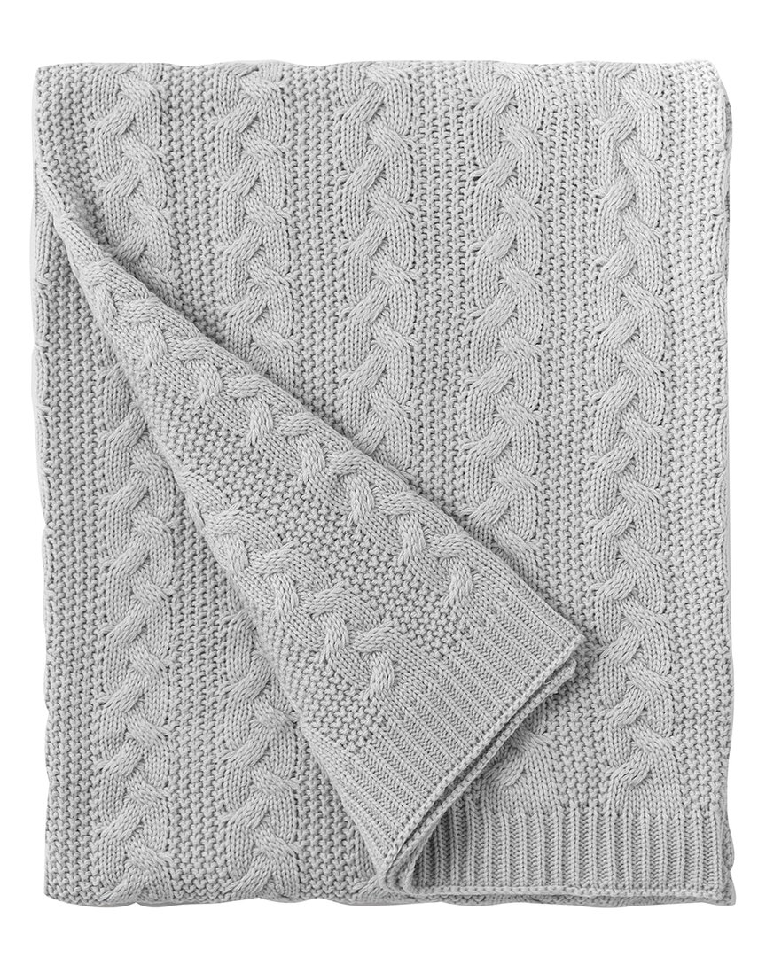 Allied Home Classic Cable Knit Throw In Gray