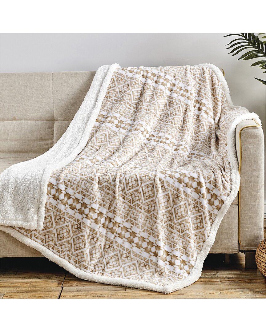 Luxury Home Printed Sherpa Throw Blanket