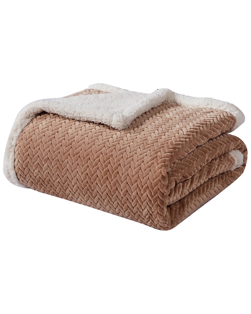 Luxury Home Braided Reversible Sherpa Throw Blanket