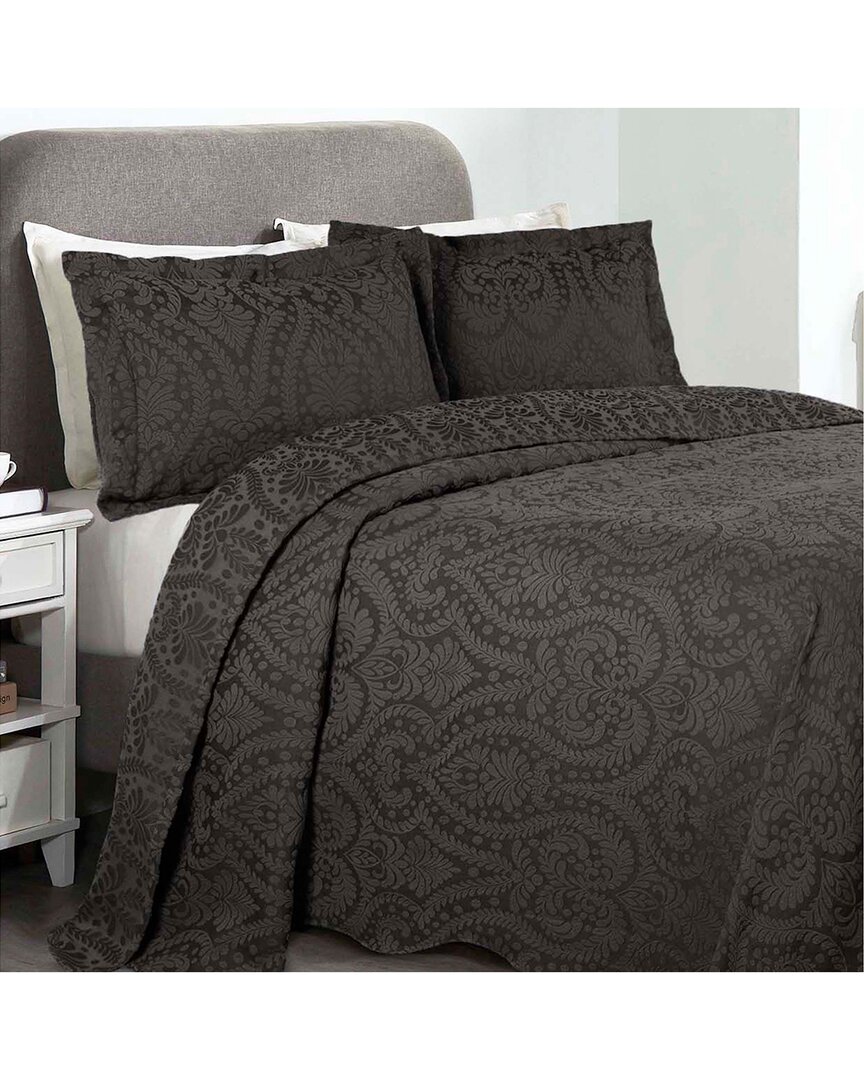 Superior Aspen Jacquard Floral Scalloped Bedspread Set