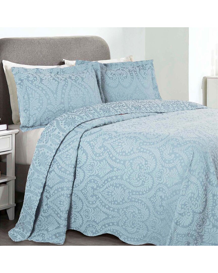 Superior Aspen Jacquard Floral Scalloped Bedspread Set