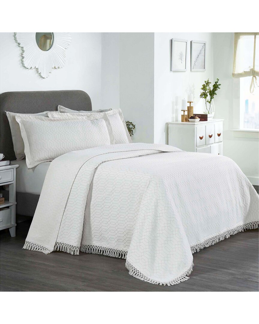 Superior Remi Jacquard Geometric Fringe Bedspread Set