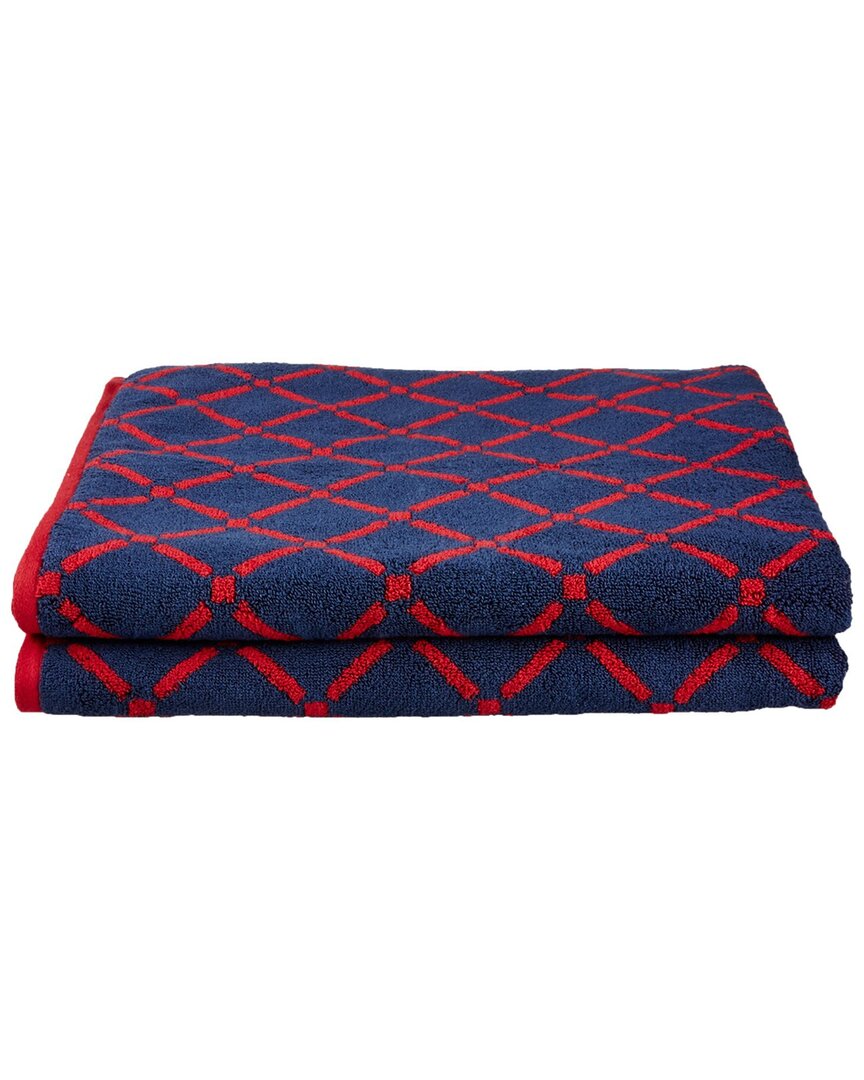 Superior 2pc Diamond Soft Absorbent Bath Sheet Set In Red