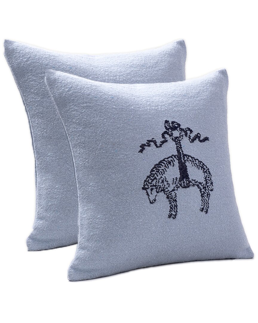 Brooks Brothers Signature Logo Decorative Pillow In Blue