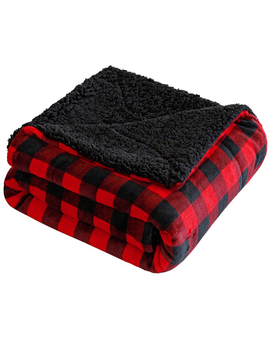 Sutton Home Velvet To Sherpa Throw Blanket In Red