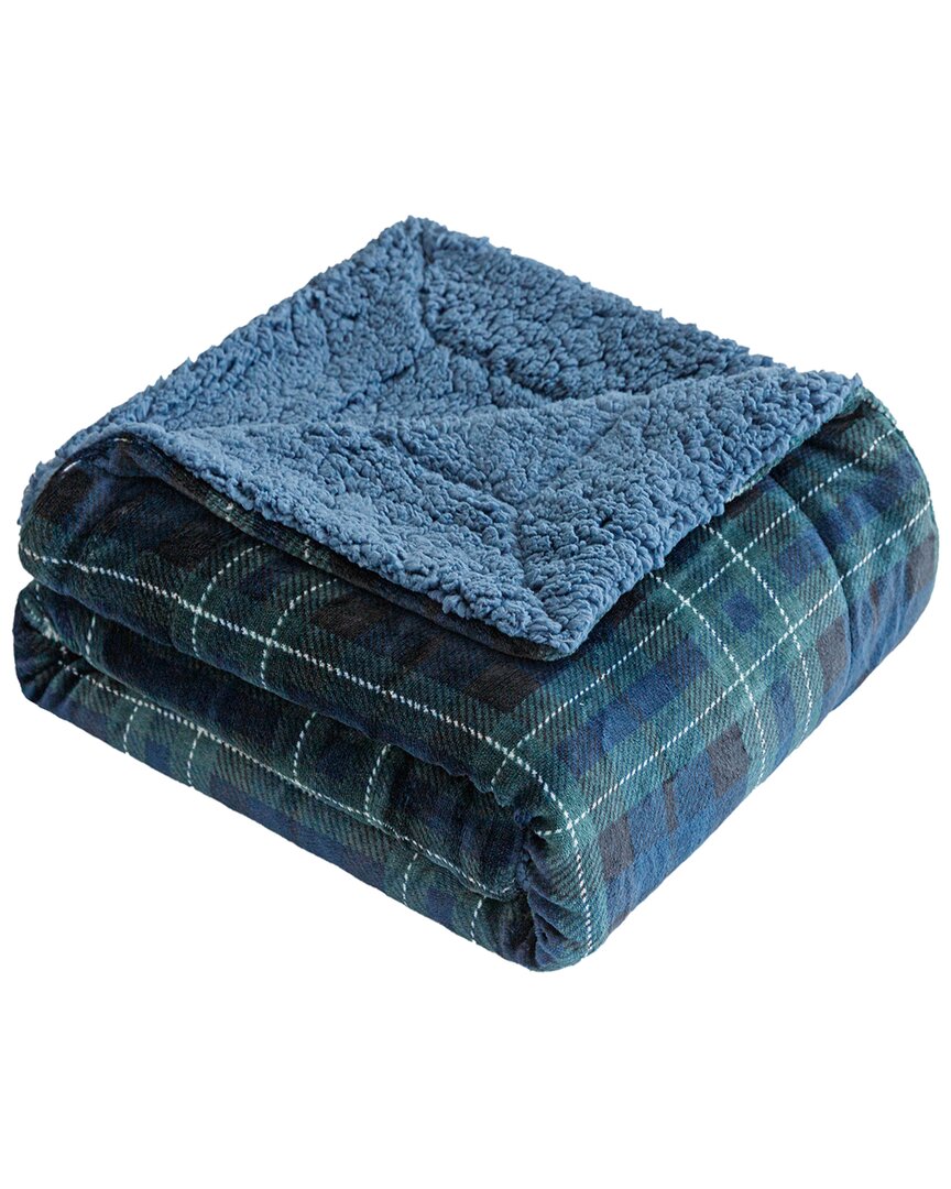 Sutton Home Velvet To Sherpa Throw Blanket - Blue