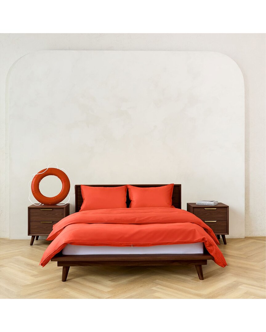 Canadian Down & Feather Company 300 Thread Count Duvet Cover Set In Orange