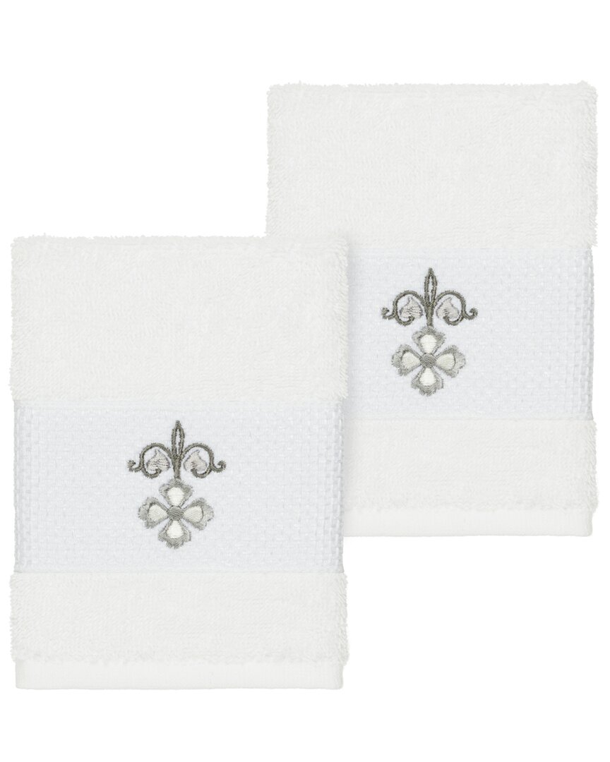 Linum Home Textiles Quinn Turkish Cotton 2pc Embellished Washcloth Set