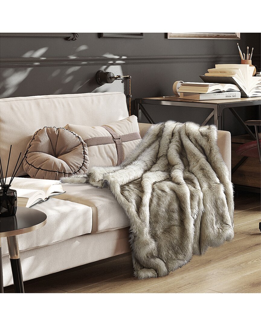 Shop Inspired Home Miley Fuzzy Throw In White