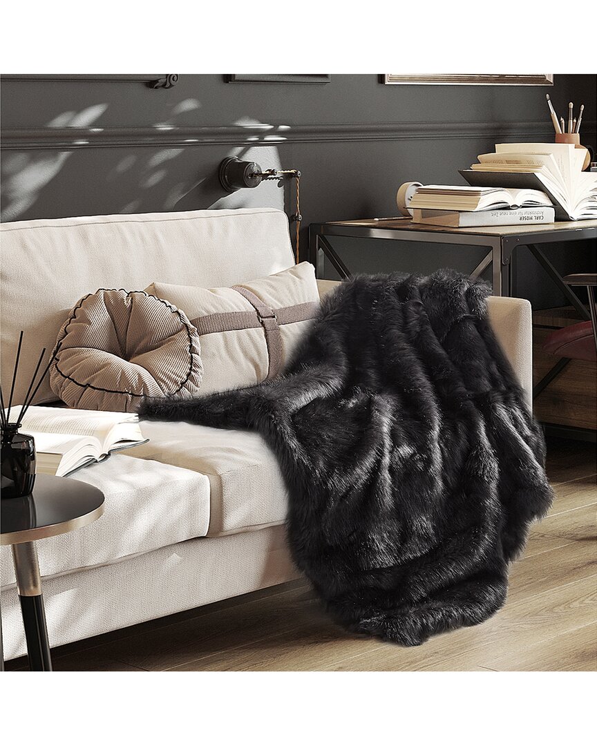 Shop Inspired Home Miley Fuzzy Throw In Grey