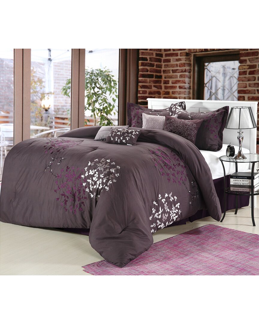 Chic Home Design Budz 12pc Comforter Set In Purple