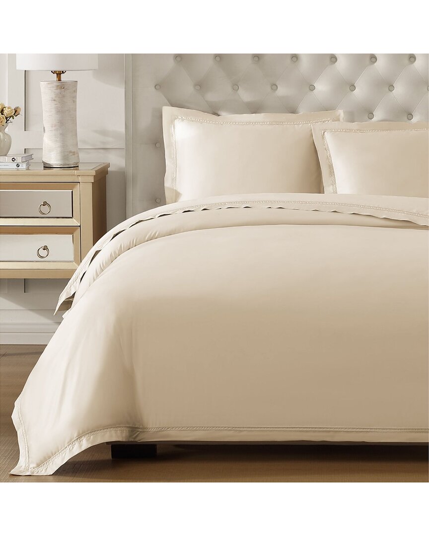 Pure Parima 500 Thread Count Egyptian Cotton Yalda Duvet Cover Set In Neutral