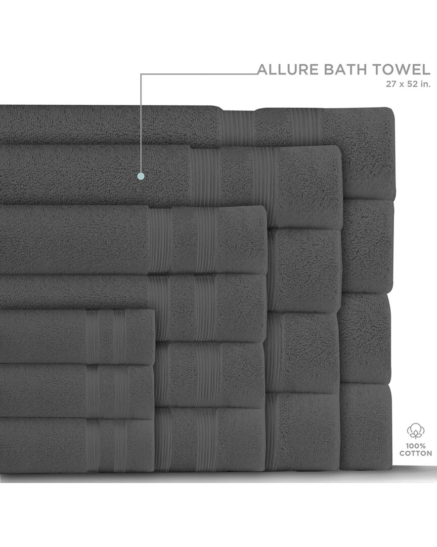 Moda At Home Allure 6pc Towel Set In Gray