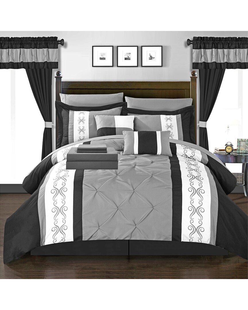 Chic Home Adara Bed In A Bag Comforter Set In Black