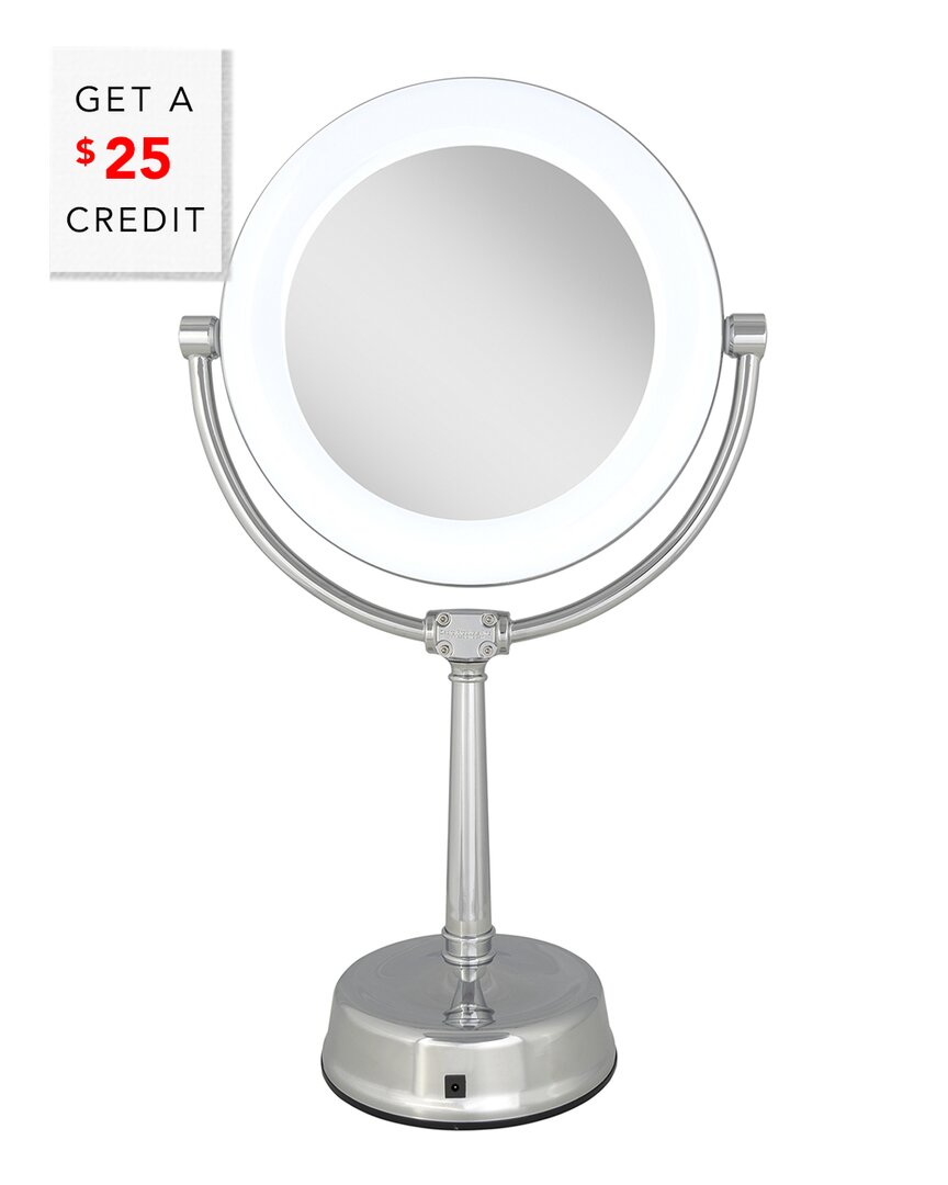 Zadro Lexington Customizable Sunlight Led Lighted Vanity Mirror, 10x/1x Magnification In Metallic