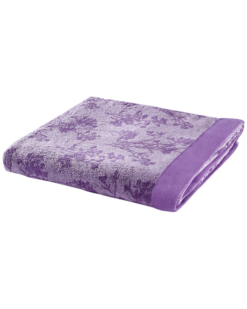 Anne De Solene Loopstitch Epoque Bath Sheet In Purple