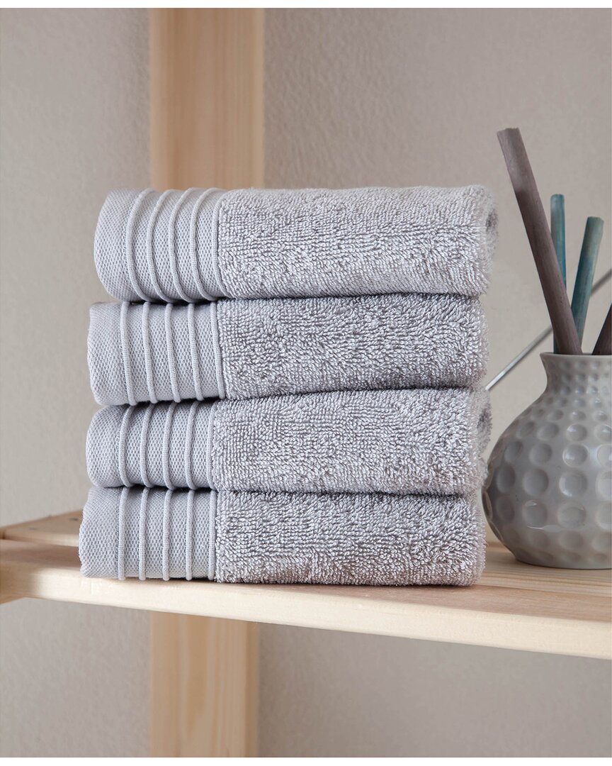Ozan Premium Home Organic 4pc Washcloths In Grey
