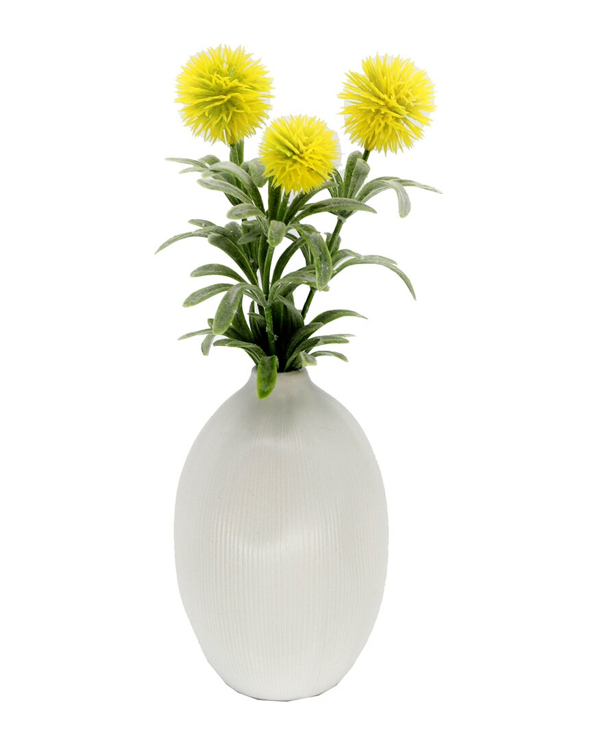 Flora Bunda 11in Pom Pom In Ceramic In Yellow