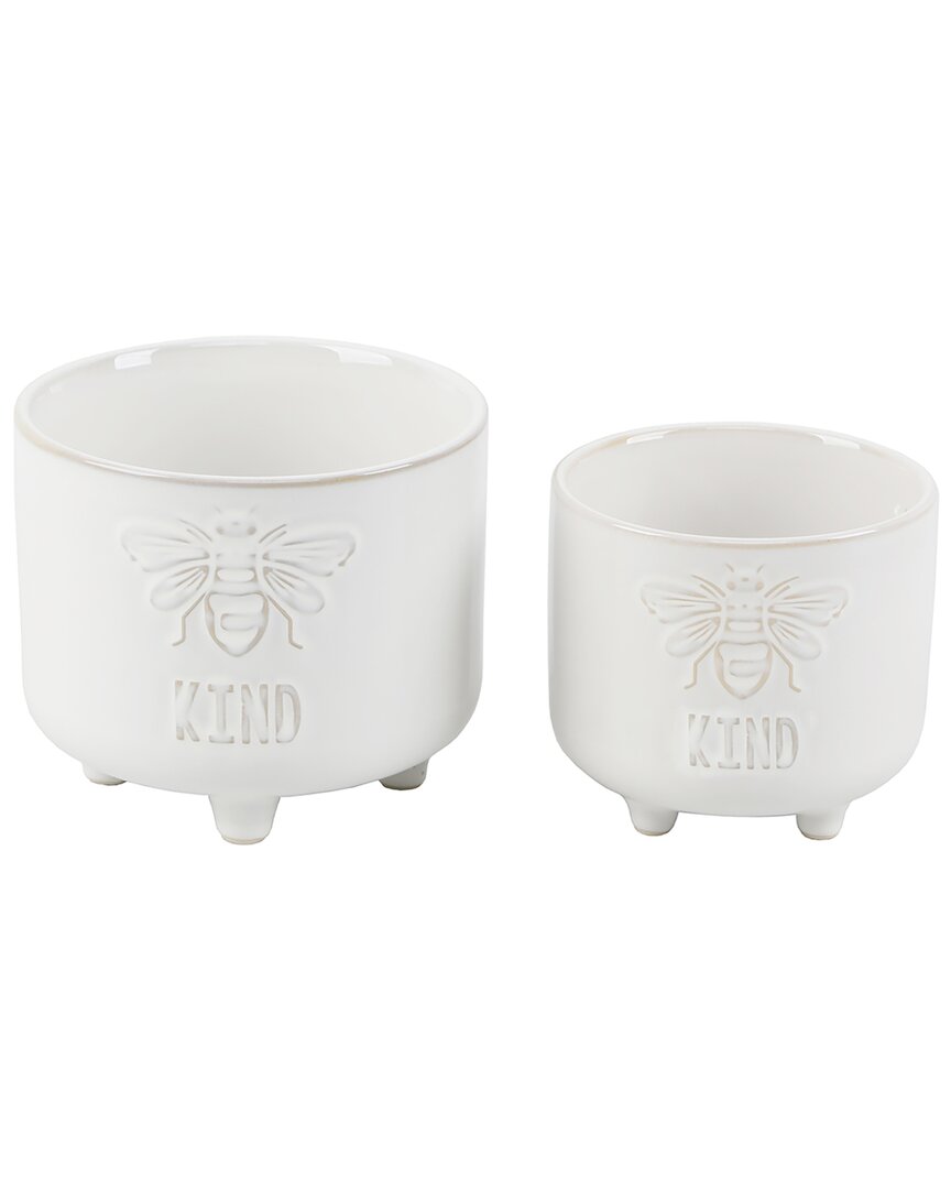 Flora Bunda 6in &4.75in Be Kind Footed Ceramic In Ivory