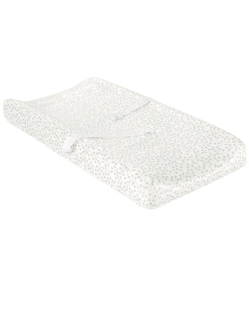 Lush Decor Farmhouse Leaf Branch Soft & Plush Changing Pad Cover In Gray