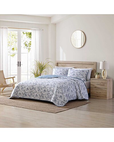Tommy Bahama Pen Ink Palm Reversible Quilt Set
