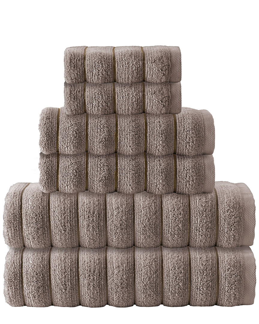 Enchante Home Set Of 6 Vague Turkish Cotton Towel Set