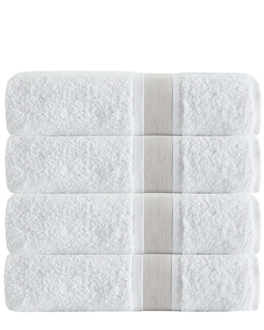 Enchante Home Set Of 4 Unique Beige Stripe Bath Towels